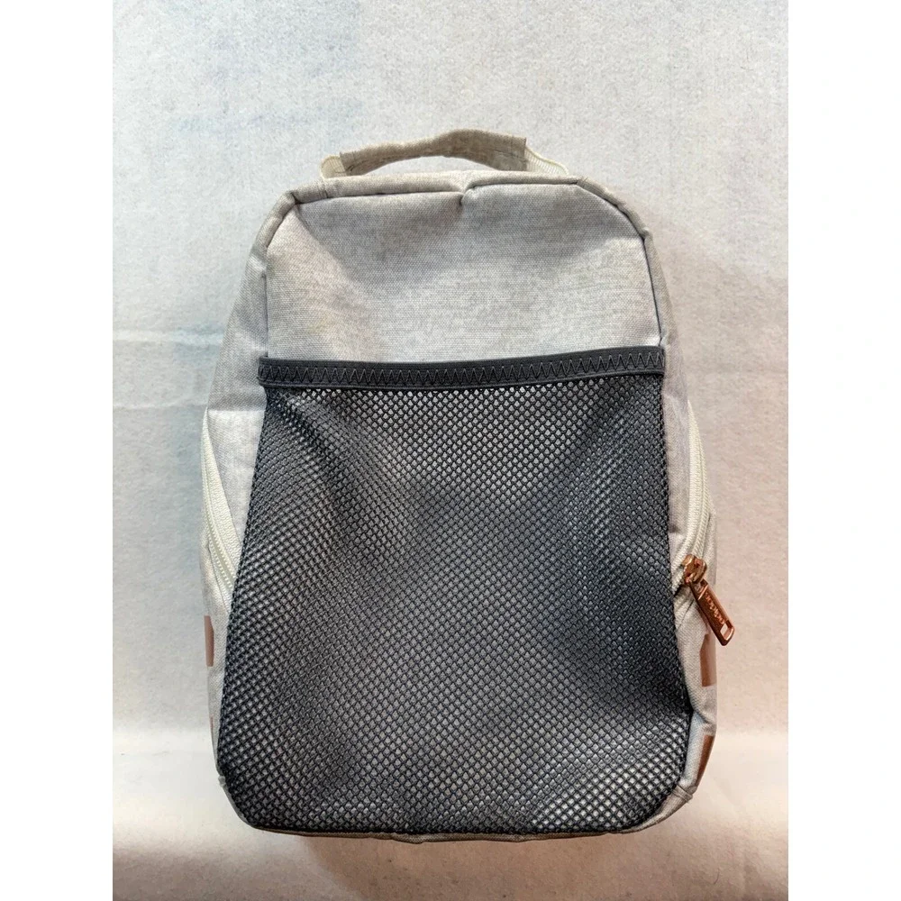 Adidas Insulated Lunch Bag Grey Rose Gold Metallic Logo Three Stripe RN